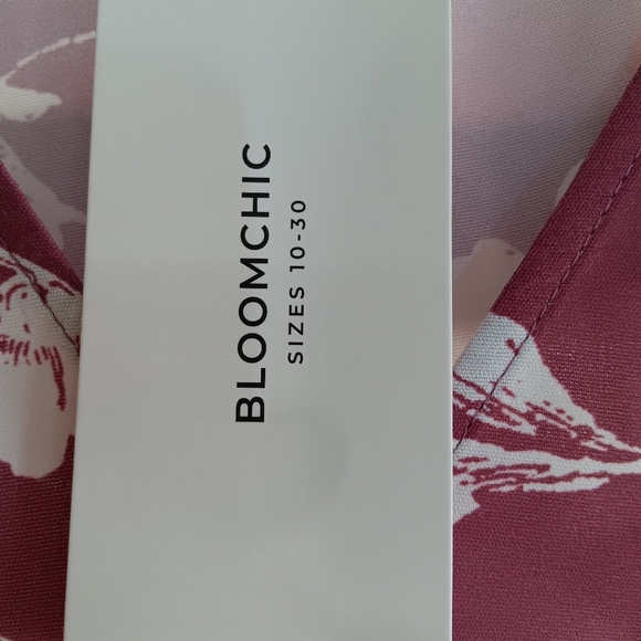 BloomChic Burgundy Floral Short Sleeve Dress - Picture 2 of 6